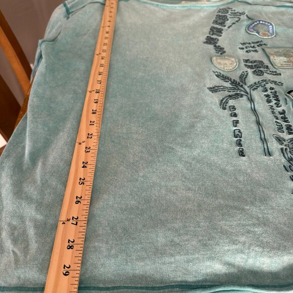 Free People We The Free Ivy Tee in Aqua Combo size M - Picture 4 of 11